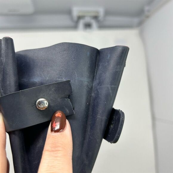 Joules Navy Blue Watercolor Floral Stripe Rain Boots Size 8 **small flaw** - Picture 7 of 16